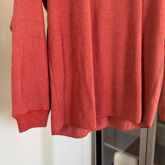 Taylor Stitch The Heavy Bag Waffle Crewneck Engine Red Shirt 46 NEW LS Pullover - Picture 4 of 7